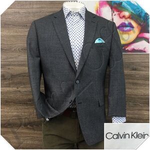 Calvin Klein Mens Blazer Sport Coat Two‎ Button Casual Jacket Size 44R Wool Suit